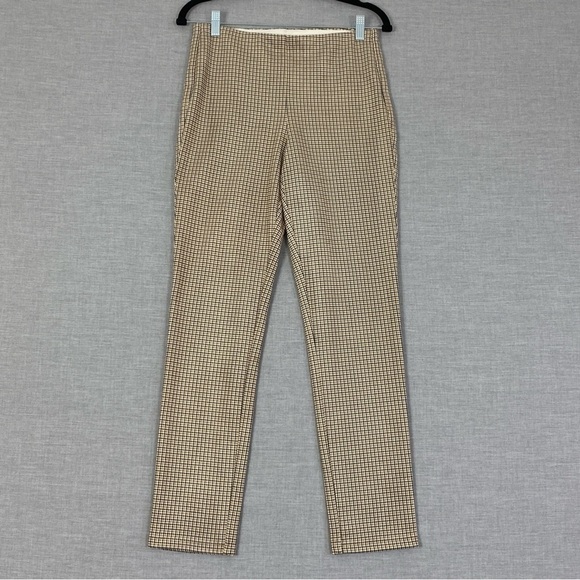 NEW Adrianna Papell Houndstooth Pants Pull On Size 6 Mustard Square Plaid - Picture 1 of 12
